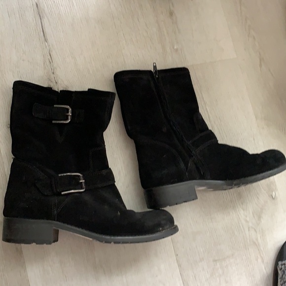 Davos Gomma Suede Edda boots 7.5 black buckles - Picture 5 of 8